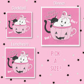 Spooky Schattigee Ghost Cat Pink Halloween Papier Servet