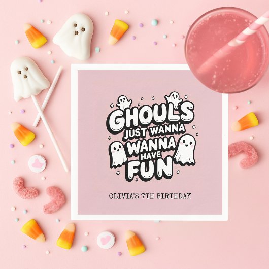 Spooky Schattigee Ghost Halloween Verjaardag Servet