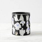 Spooky Schattigee Ghost Illustration Pattern - Hal Mok (Midden)