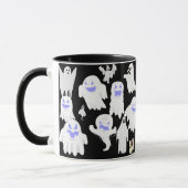 Spooky Schattigee Ghost Illustration Pattern - Hal Mok (Links)