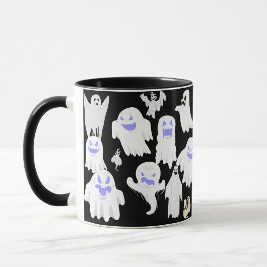 Spooky Schattigee Ghost Illustration Pattern - Hal Mok (Links)