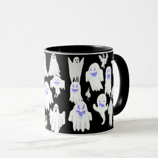 Spooky Schattigee Ghost Illustration Pattern - Hal Mok