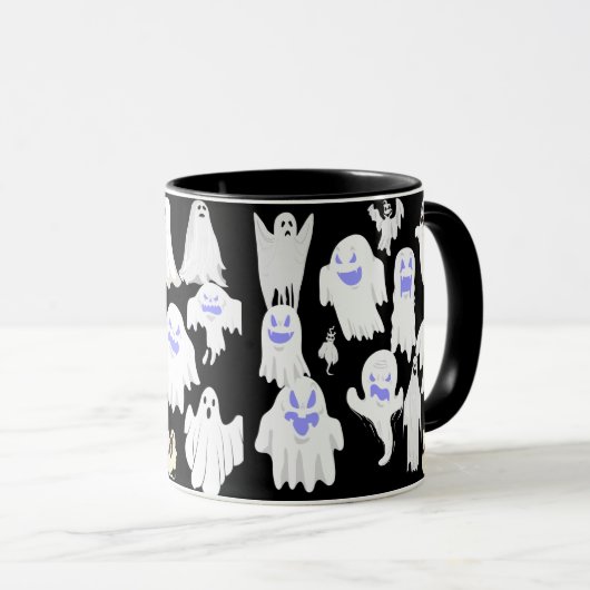 Spooky Schattigee Ghost Illustration Pattern - Hal Mok (Voorkant rechts)