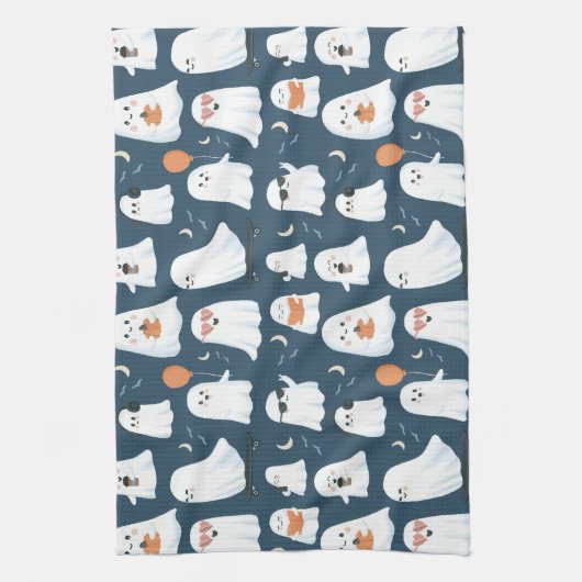 Spooky Schattigee Ghost Kitchen Handdoeken - Hallo (Verticaal)