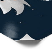 Spooky Schattigee Ghost Pumpkin Dark Halloween Par Perfect Poster (Hoek)