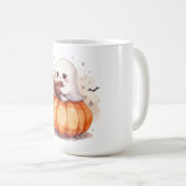 Spooky Schattigee Ghost Reading - Gezellige Hallow Koffiemok (Voorkant rechts)