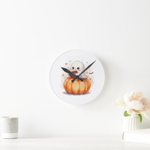 Spooky Schattigee Ghost Reading - Gezellige Hallow Ronde Klok