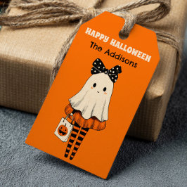 Spooky Schattigee Ghost Trick or treat Happy Hallo Cadeaulabel