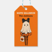 Spooky Schattigee Ghost Trick or treat Happy Hallo Cadeaulabel (Voorkant)
