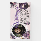 Spooky Schattigee gotische Paarse Verjaardag meisj Spandoek (Verticaal)