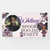 Spooky Schattigee gotische Paarse Verjaardag meisj Spandoek (Horizontaal)