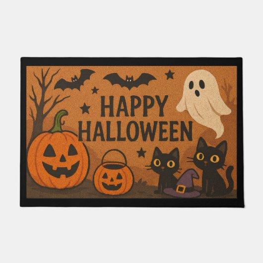 SPOOKY-SCHATTIGEE HALLOWEEN DEURMAT – Binnen/Buite (Voorkant)