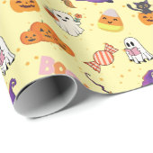 Spooky-Schattigee Halloween Fun Wrapping Paper Cadeaupapier (Rol Hoek)
