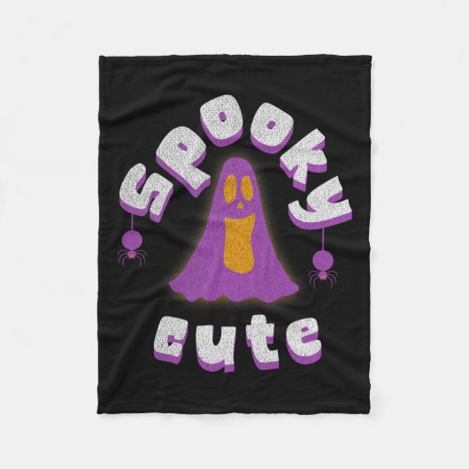 Spooky Schattigee Halloween Ghost Girls Mannen Wom Fleece Deken (Voorkant)