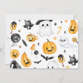 Spooky Schattigee Halloween Ghost verjaardagsfeest Bedankkaart (Achterkant)