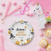Spooky Schattigee Halloween Ghost Verjaardagsfeest Papieren Bordje (Feest)