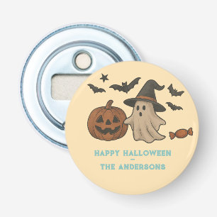 Spooky Schattigee Halloween - Ghosts, Bats & Snoep Button Flesopener