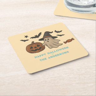Spooky Schattigee Halloween - Ghosts, Bats & Snoep Kartonnen Onderzetters