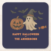 Spooky Schattigee Halloween - Ghosts, Bats & Snoep Kartonnen Onderzetters (Voorkant)
