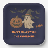 Spooky Schattigee Halloween - Ghosts, Bats & Snoep Papieren Bordje (Voorkant)