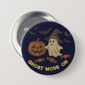 Spooky Schattigee Halloween - Ghosts, Bats & Snoep Ronde Button 7,6 Cm (Voorkant /achterkant)