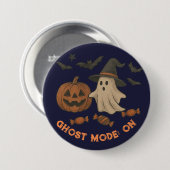 Spooky Schattigee Halloween - Ghosts, Bats & Snoep Ronde Button 7,6 Cm (Voorkant /achterkant)