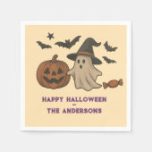 Spooky Schattigee Halloween - Ghosts, Bats & Snoep Servet (Voorkant)