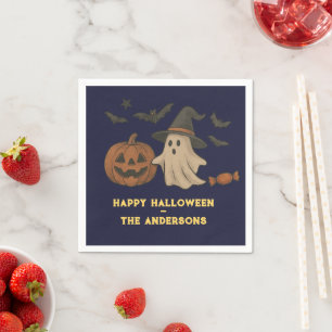 Spooky Schattigee Halloween - Ghosts, Bats & Snoep Servet