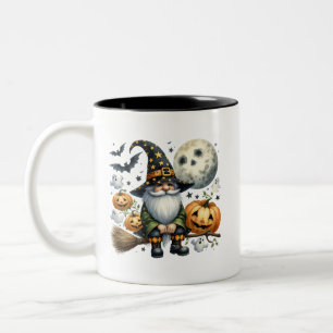Spooky Schattigee Halloween Gnome - Perfect Gift Tweekleurige Koffiemok