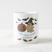 Spooky Schattigee Halloween-Mok - Boos, Bats & Tre Grote Koffiekop (Voorkant)
