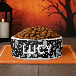 Spooky Schattigee Halloween Pattern Custom Name Ca Voerbakje