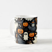 Spooky Schattigee Halloween Pattern Mok (Voorkant links)