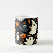 Spooky Schattigee Halloween Pattern Mok (Center)