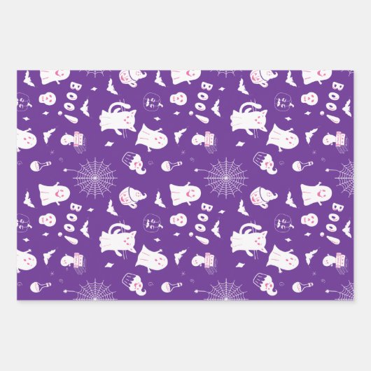 Spooky Schattigee Halloween Pattern Wrapping Paper (Voorkant 3)