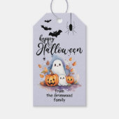 Spooky Schattigee  Halloween Photo Gift Label Cadeaulabel (Voorkant)
