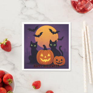 Spooky Schattigee Halloween-servetten - Black Cats Servet