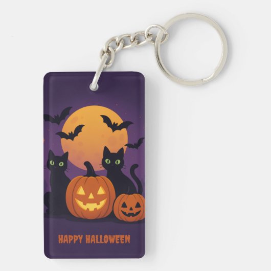 Spooky Schattigee Halloween Sleutelhanger – Black (achterkant)
