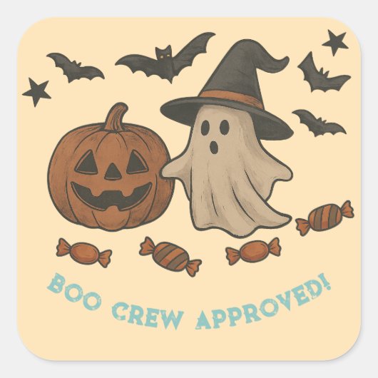 Spooky Schattigee Halloween Sticker - Boos, Bats & (Voorkant)