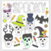 Spooky Schattigee Halloween Variety Sticker Sheet (Vel)