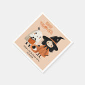 Spooky Schattigee heks en spook Halloween verjaard Servet (Hoek)
