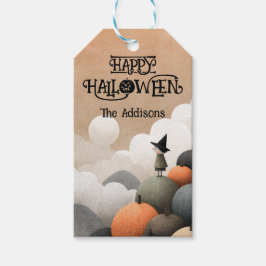 Spooky Schattigee heks Waterverf Halloween Cadeaulabel