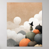 Spooky Schattigee heks Waterverf Halloween Nursery Poster (Voorkant)
