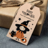 Spooky Schattigee heks Waterverf Happy Halloween Cadeaulabel