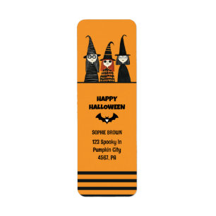 Spooky Schattigee heksen Happy Halloween Retouradr Etiket
