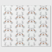 Spooky Schattigee Kawaii Cartoon Ghost Halloween P Cadeaupapier (Vlak)