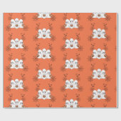 Spooky Schattigee Kawaii Cartoon Ghost Halloween P Cadeaupapier (Vlak)