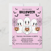 Spooky Schattigee Kawaii Cartoon Ghost Halloween P Kaart (Voorkant)