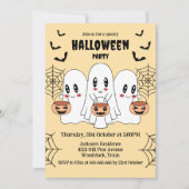 Spooky Schattigee Kawaii Cartoon Ghost Halloween P Kaart (Voorkant)