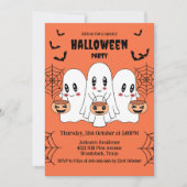 Spooky Schattigee Kawaii Cartoon Ghost Halloween P Kaart (Voorkant)