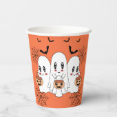 Spooky Schattigee Kawaii Cartoon Ghost Halloween P Papieren Bekers (Achterkant)